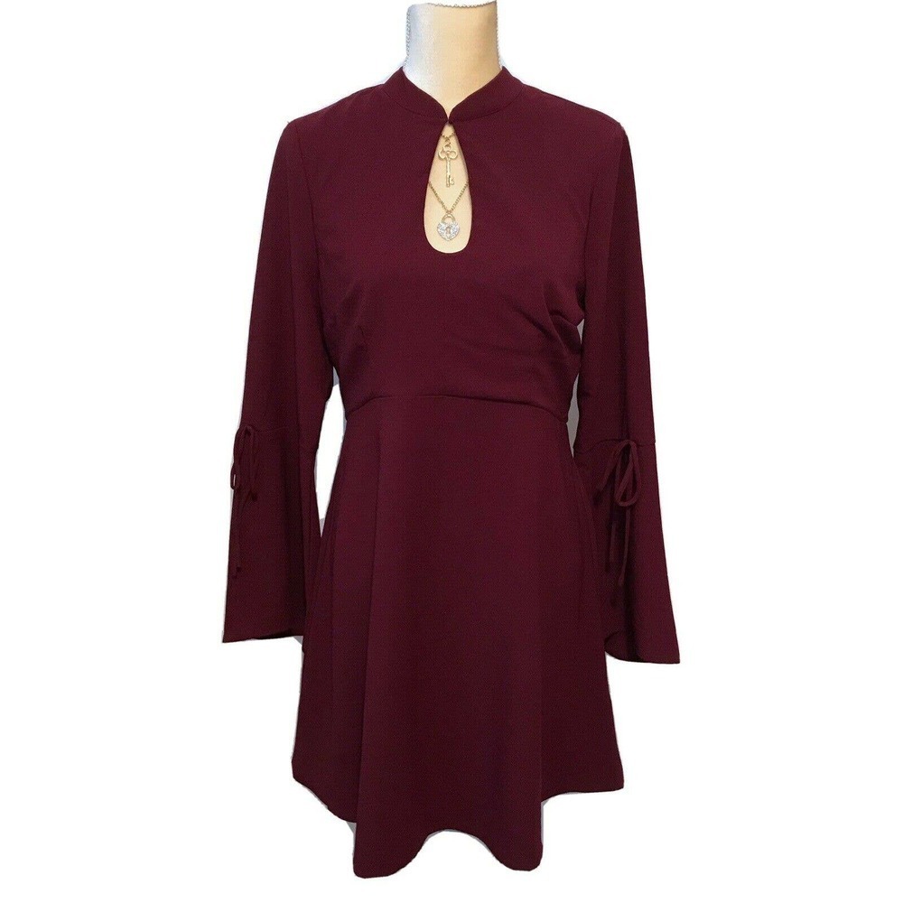 ECI New York NWOT Burgundy Dress Women 10 - Picture 1 of 9